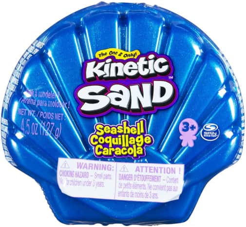 Kinetic Sand Sea Shell Container with Neon Sand
