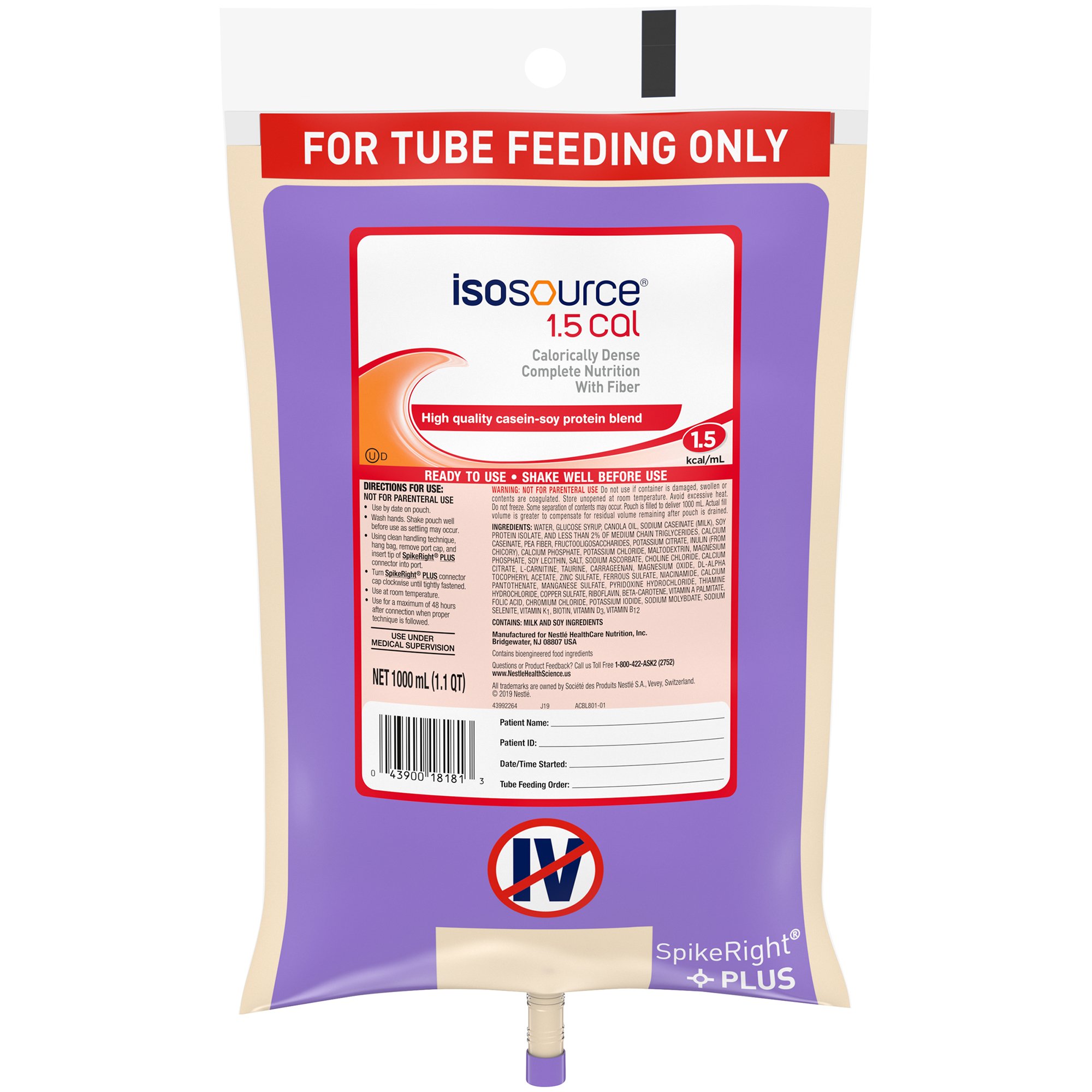 Isosource 1.5 Cal Tube Feeding Formula, 33.8 oz. Bag MK 693715
