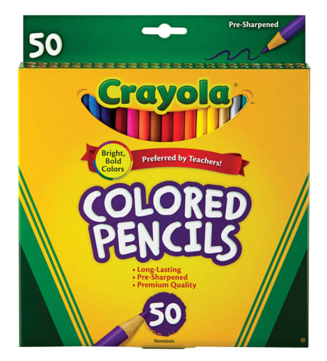 Crayola Colored Pencils Long 50 Count