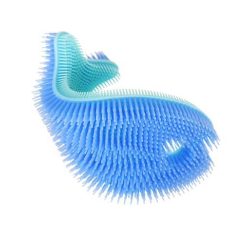 Silicone Fish Bath Scrub - Aqua/Periwinkle