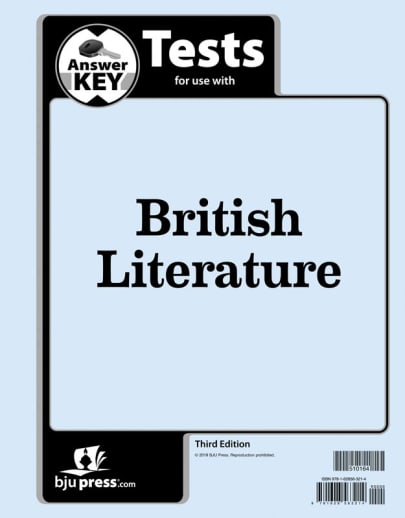 BJU Press British Literature Tests Answer Key 3rd Edition