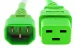 AC power cord, C14 to C19, 14 AWG, 4ft, Green
