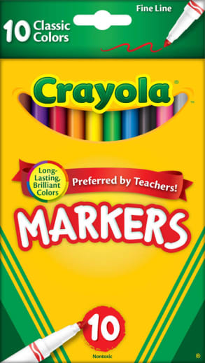 Crayola Fine Line Markers Classic 10 Count