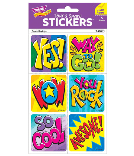 Super Sayings Tear & Share Stickers