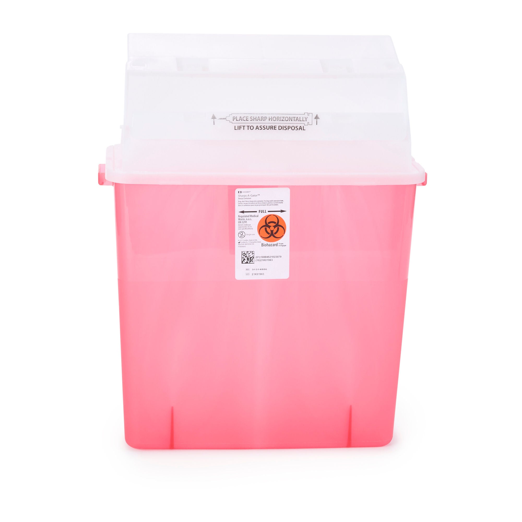 Sharps-A-Gator Multi-purpose Sharps Container, 3 Gallon, 20.5 x 14 x 6 Inch MK 330376