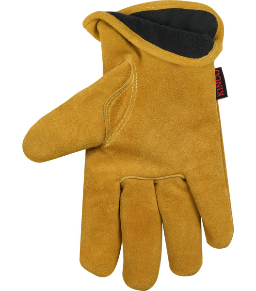 Lined Premium Suede Cowhide Driver, Golden, large