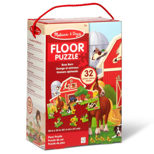 Melissa & Doug Busy Barn Shaped Floor Puzzle (32 pieces)