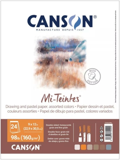 Canson Mi-Teintes Pastel Paper Pad 9" x 12" - Assorted Colors