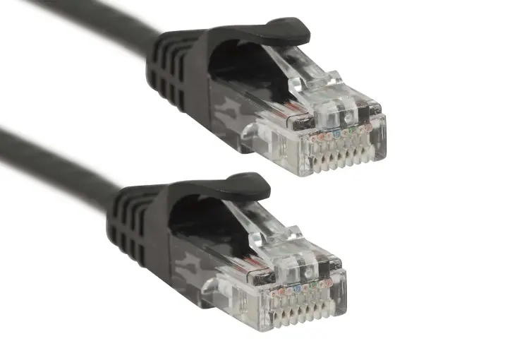 Cat6A Ethernet Patch Cables, Easy boot, Black, 15ft.