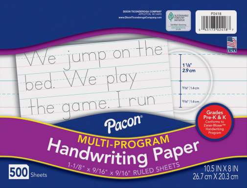 Multi-Program Handwriting Ream Zaner-Bloser K - 1-1/8" Ruled