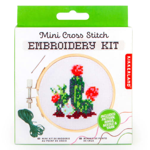 Mini Cross Stitch Embroidery Kit - Cactus