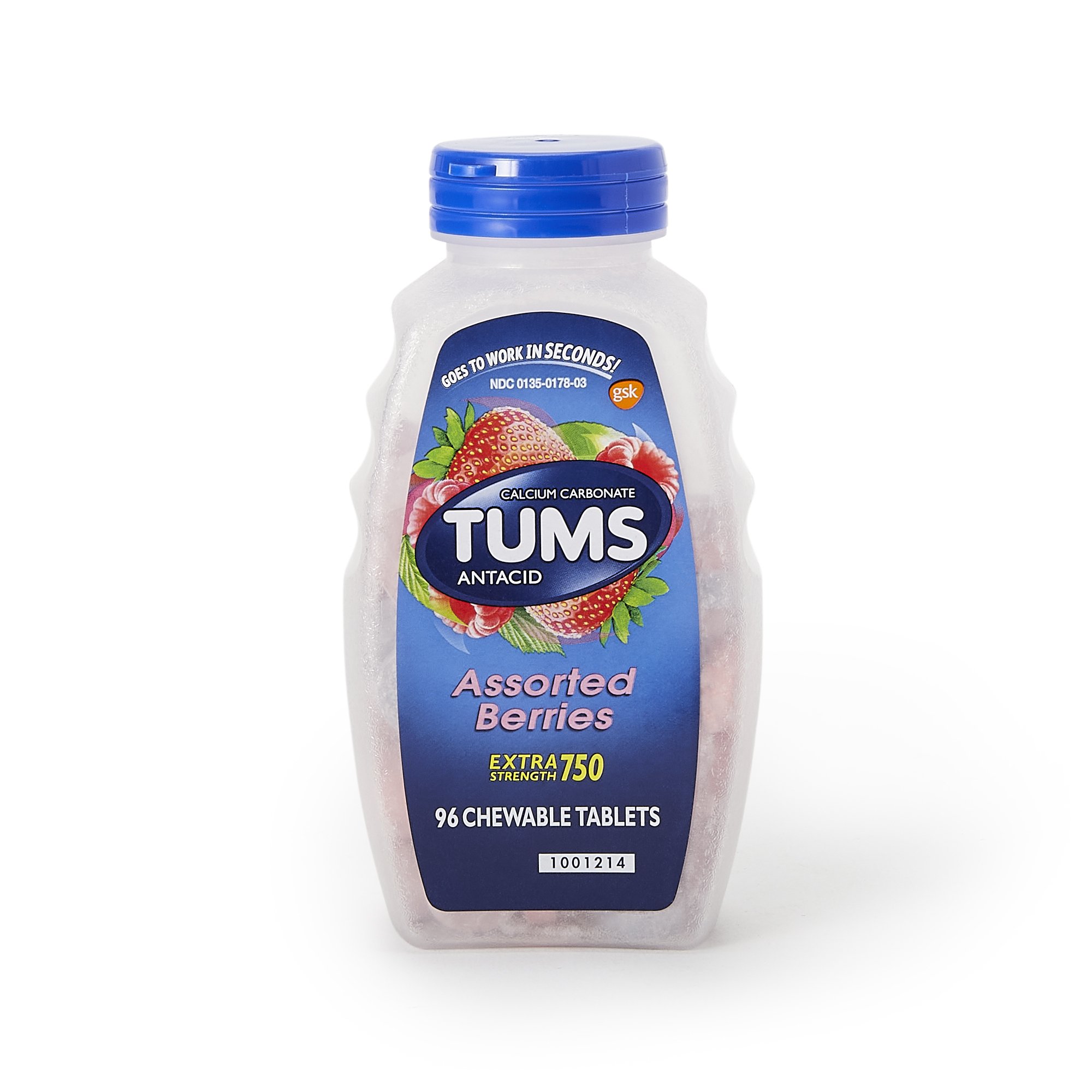 Tums Extra Strength 750 Antacid Chewable Tablets Assorted Berries MK 866201