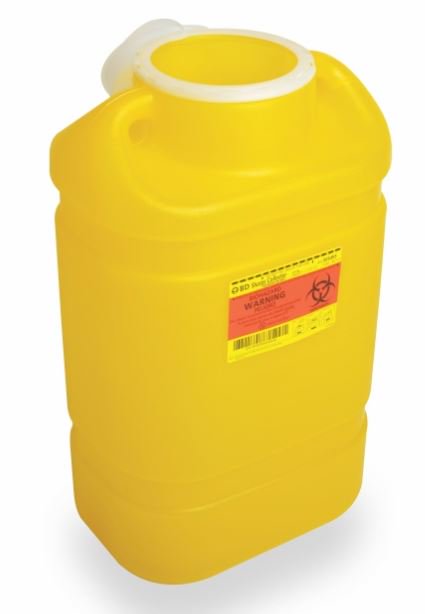 BD Chemotherapy Sharps Container, 12 x 10 x 7 Inch MK 736234
