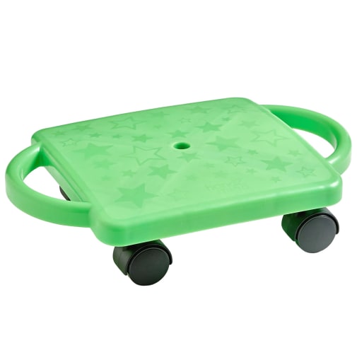 Plastic Scooter Board with Safety Handles: Neon Green