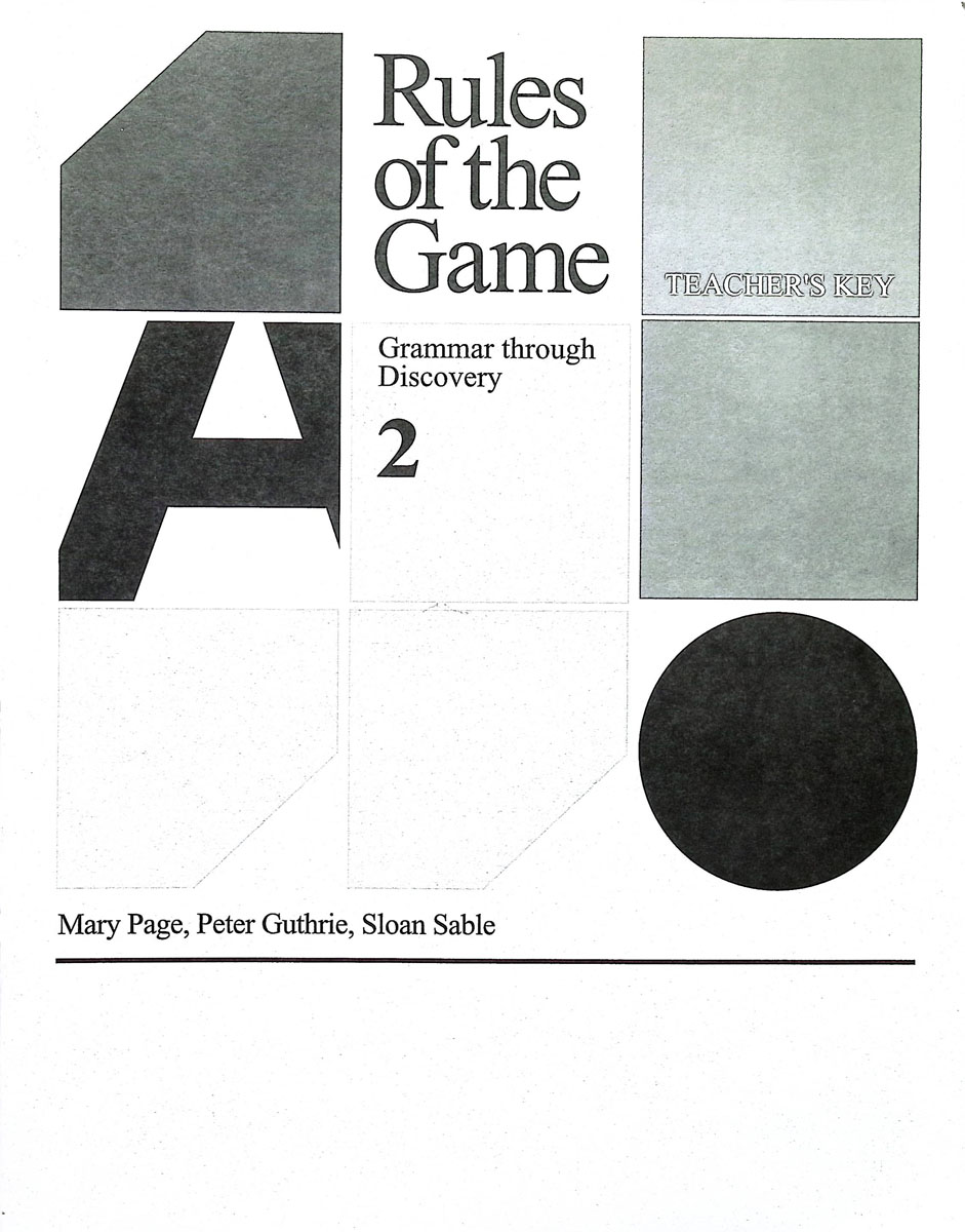 Rules of the Game Book 2 Teacher key