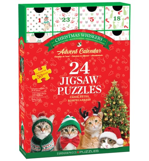 Eurographics Christmas Whiskers Advent Calendar (24 50-piece Jigsaw Puzzles)