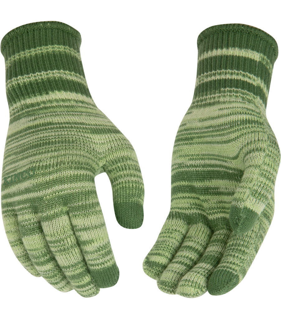 Women's Heavyweight Magic Stretch Green Thermal String Knit, Heather Green, large image number 2