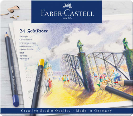 Goldfaber Color Pencils - 24 count metal tin