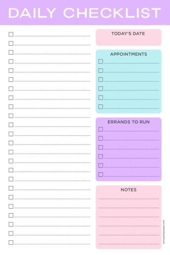 Pastel Daily Note Pad (60 sheets)