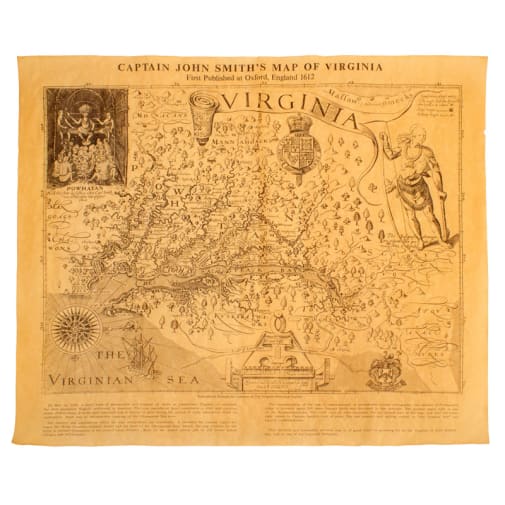 Captain John Smith's Map of Virginia 1612 Historical Document