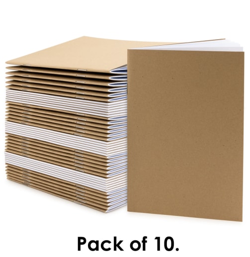 Kraft Blank Books (5 1/2" x 8 1/2") 36 pages - Pack of 10