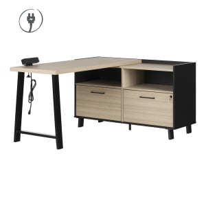 L-Shaped Desk with Power Bar