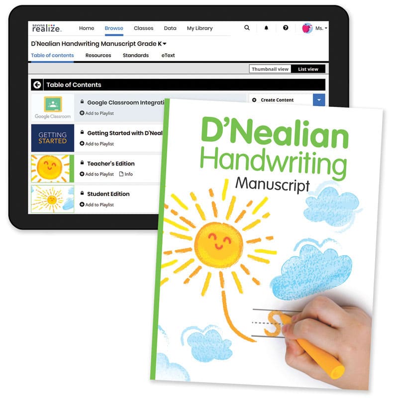 D'Nealian Handwriting 2022 Homeschool Bundle Grade K