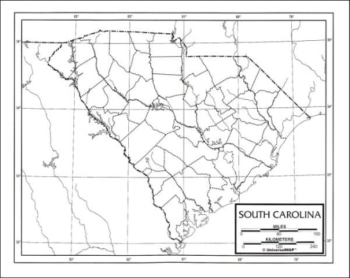 South Carolina Map Paper single (8+" x 11")