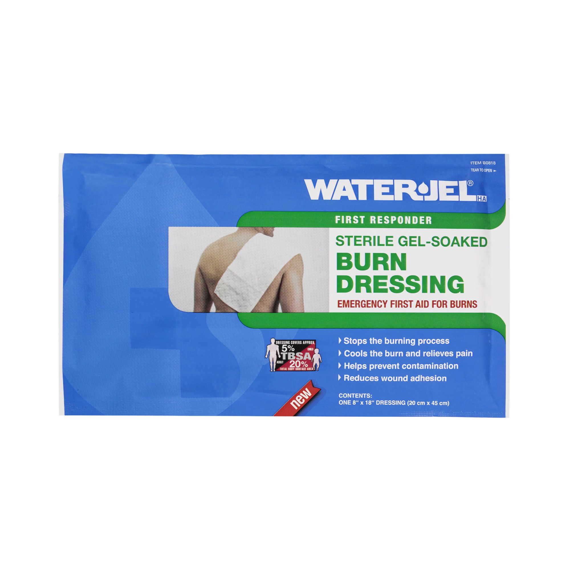Water-Jel First Responder Burn Dressing, 8 x 18 Inch MK 1071034