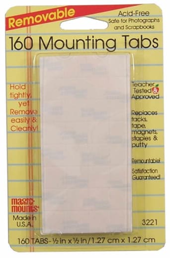 Removable Mounting Tabs - 160 Tabs 1/2"x1/2"