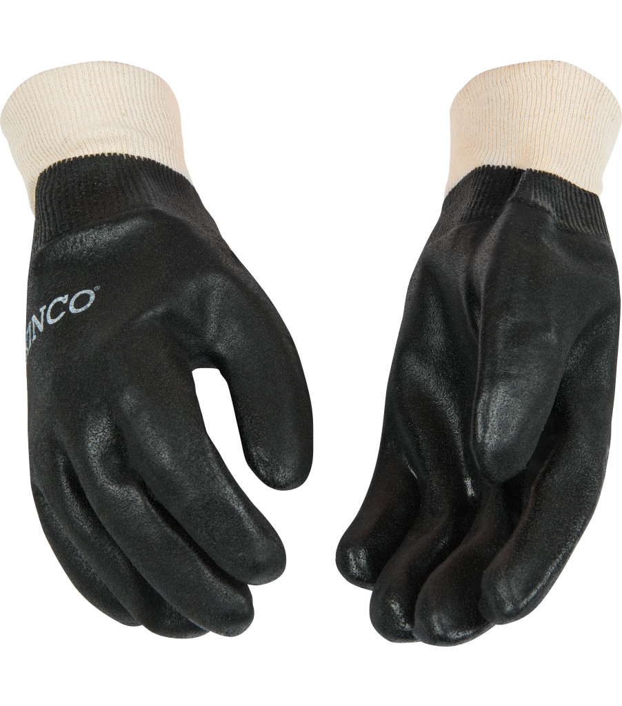 Sandy Finish PVC with Knit Wrist, Black, large image number 2