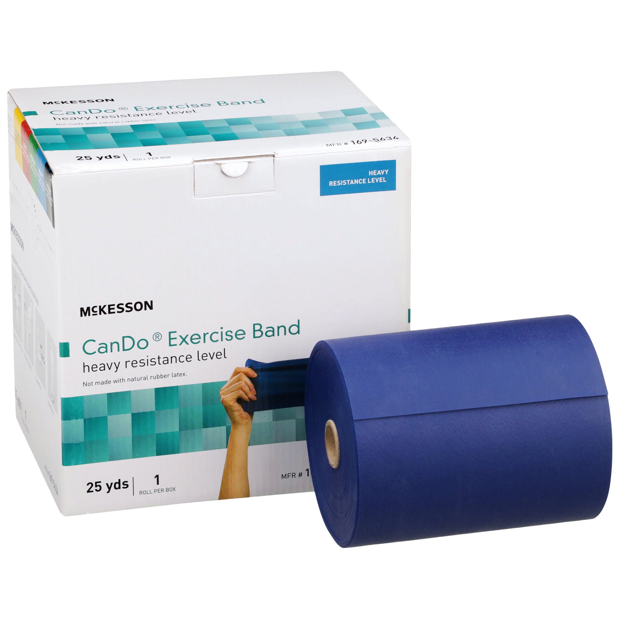 McKesson Exercise Resistance Band, Blue, 5 Inch x 25 Yard, Heavy Resistance MK 1073320