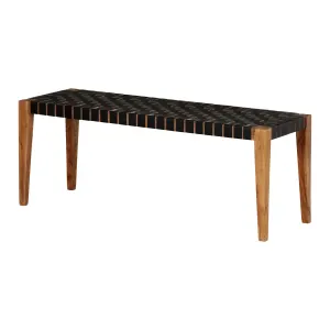 Woven Leather Bench