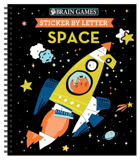 Sticker by Letter - Space (Brain Games) 52 pages