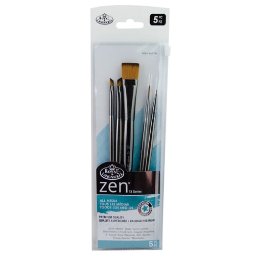 Royal & Langnickel Zen SH Wash Variety Paint Brush Set (5 piece)