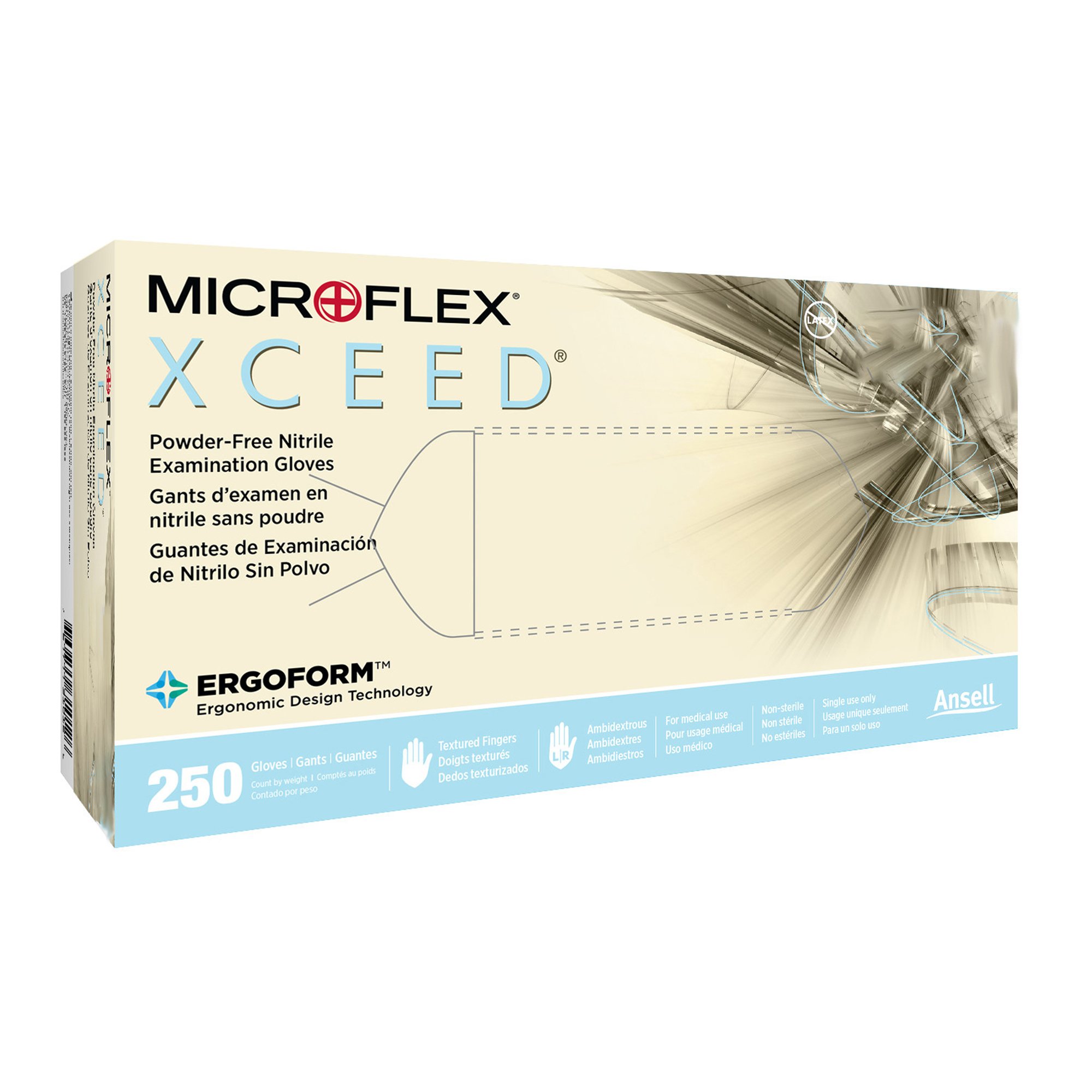 Microflex Xceed Nitrile Gloves, Small, Blue MK 763376