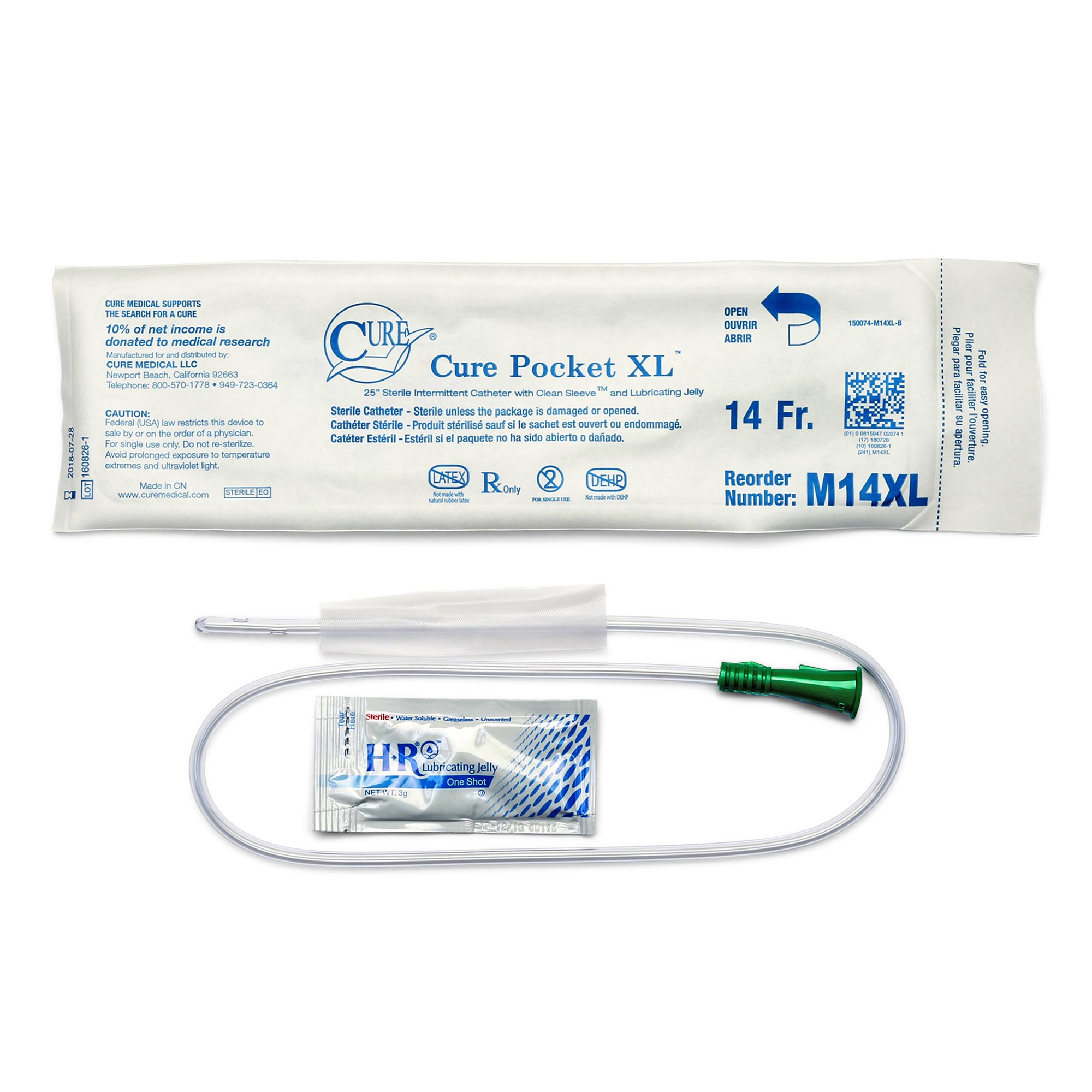 Cure Medical Urethral Catheter, Pocket Size MK 1021100