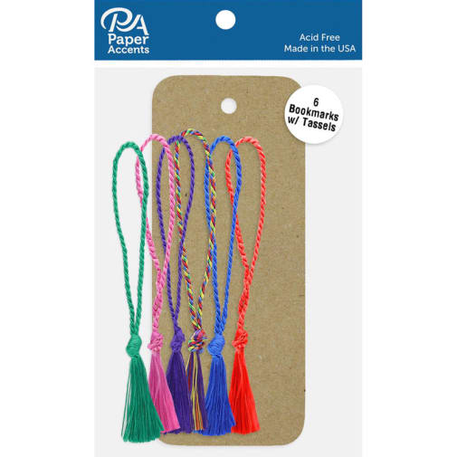 Paper Accents Cardstock Shape Bookmark with Tassel (Kraft-6 pieces)