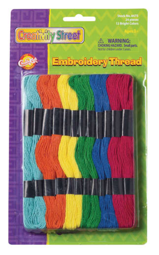 Embroidery Thread - 12 assorted colors (8 yards each, 24 skeins)