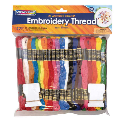 Embroidery Thread - 20 assorted colors (8.75 yards each, 100 skeins + 12 floss bobbins)