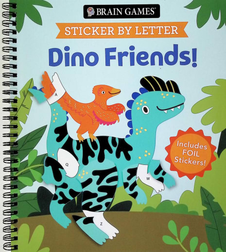 Sticker By Letter: Dino Friends (Brain Games) 52 pages
