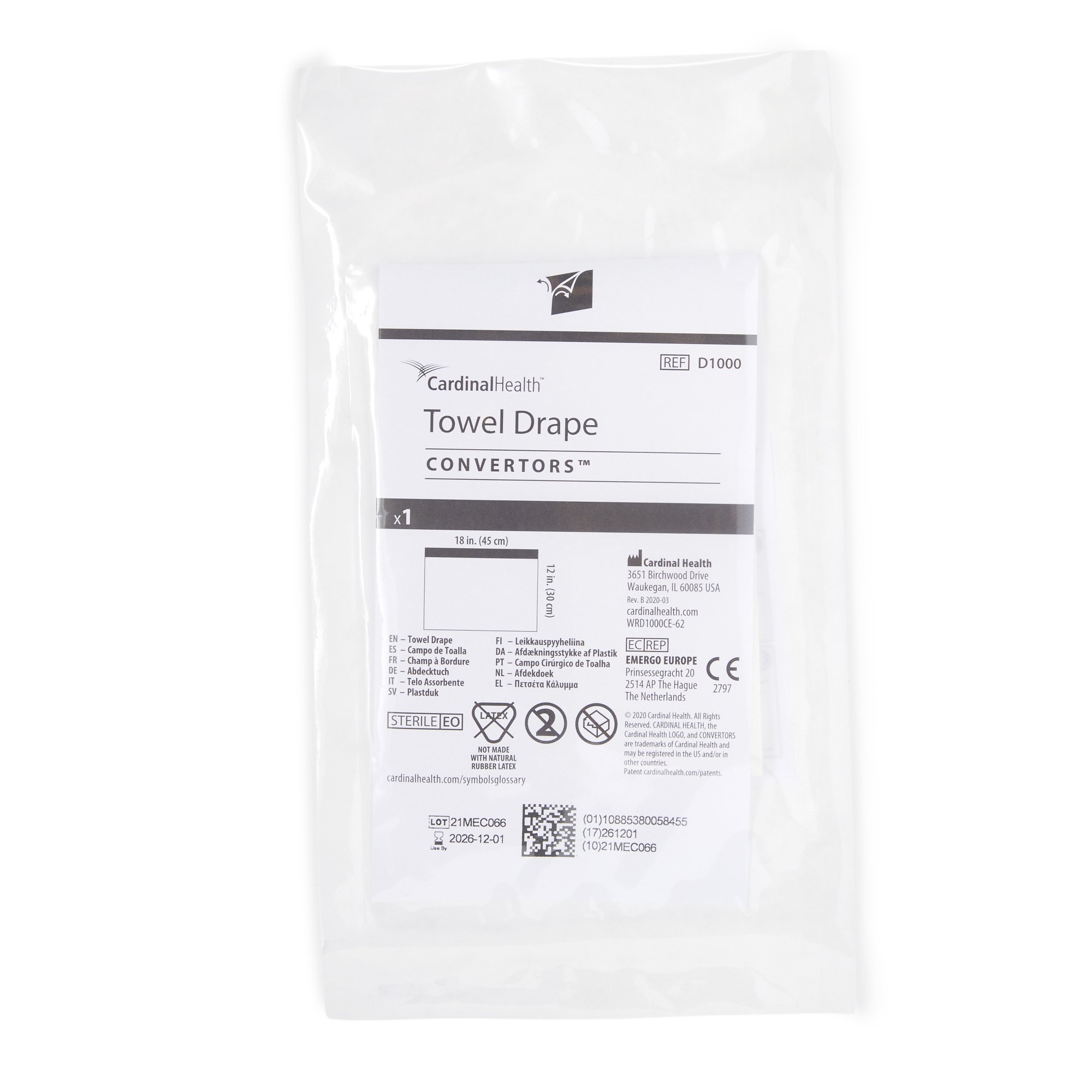 Cardinal Health Sterile Towel Drape, 18 x 12 Inch MK 860858