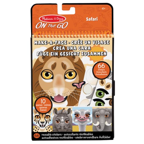 Melissa & Doug Make-a-Face Reusable Sticker Pad - Safari