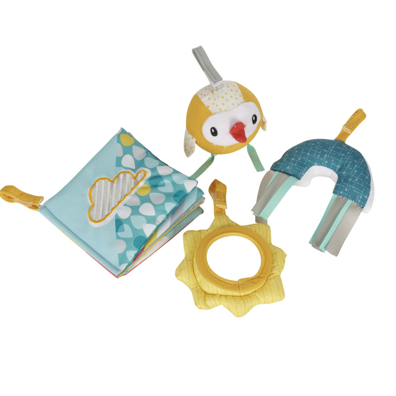 Door Jumper with 4 Removable Toys (Sweet Skies) Lifestyle Photo Door Jumper with 4 Removable Toys (Sweet Skies) Lifestyle Photo