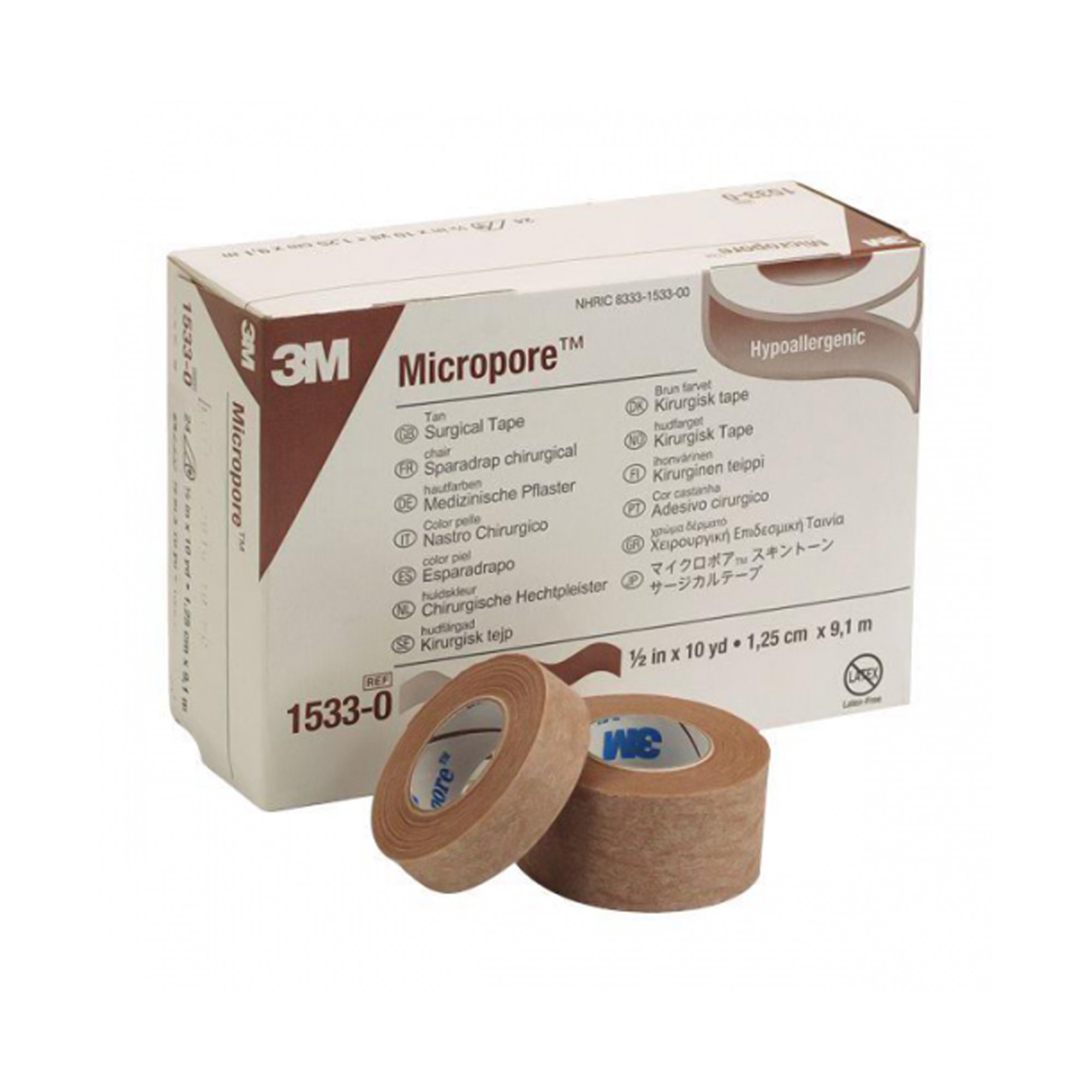 3M Micropore Paper Medical Tape, 1/2 Inch x 10 Yard, Tan MK 5838