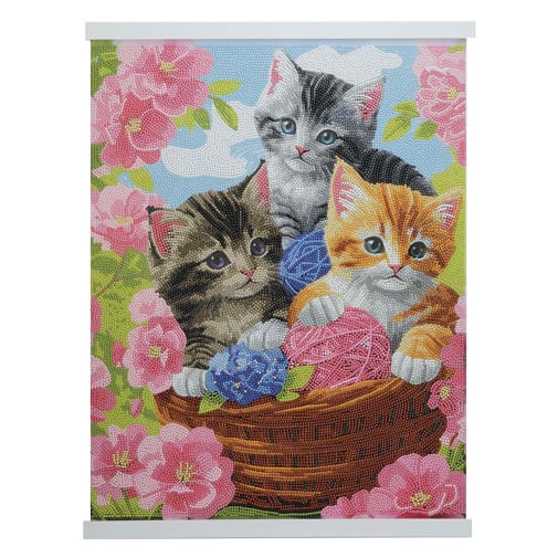 Crystal Art Scroll Kit: Playful Cats