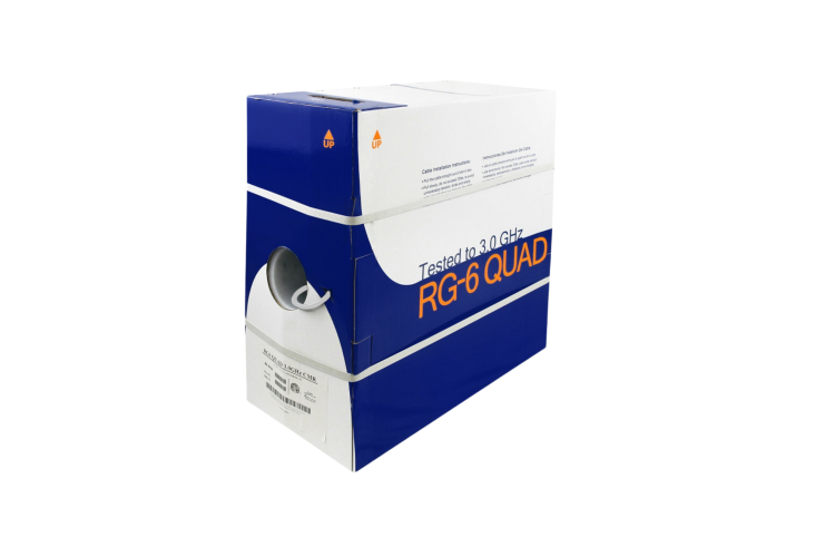 500Ft RG6 Quad Dual Siamese CCS Coax Cable White
