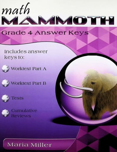 Math Mammoth Grade 4 Answer Keys (2020 Edition, Full Color)