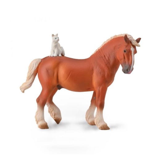 Breyer Draft Horse with Cat (CollectA Collection)