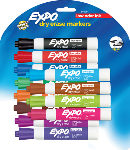Chisel Point Expo Low Odor Markers card of 12